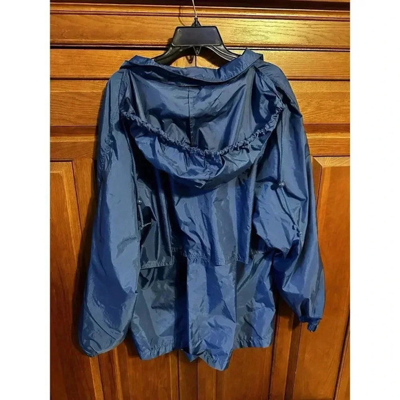 VtgCalifornia OuterwearMiller Lite Windbreaker Rain Jacket Mens Lg Blue Full Zip - Picture 5 of 6